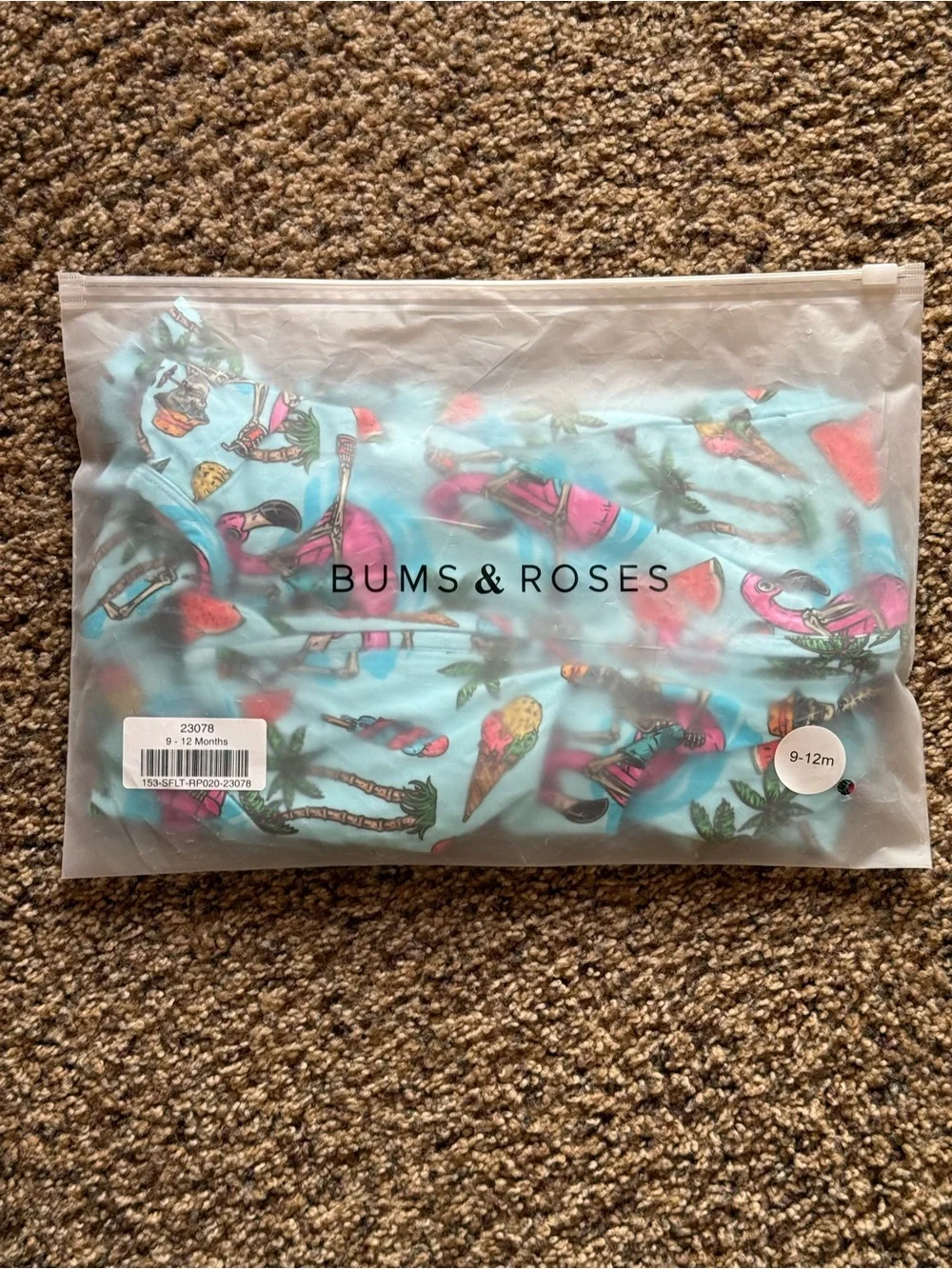 NWT Bums & Roses “Bone Chillin” Convertible Romper/Pajamas Size 9-12 mos.
